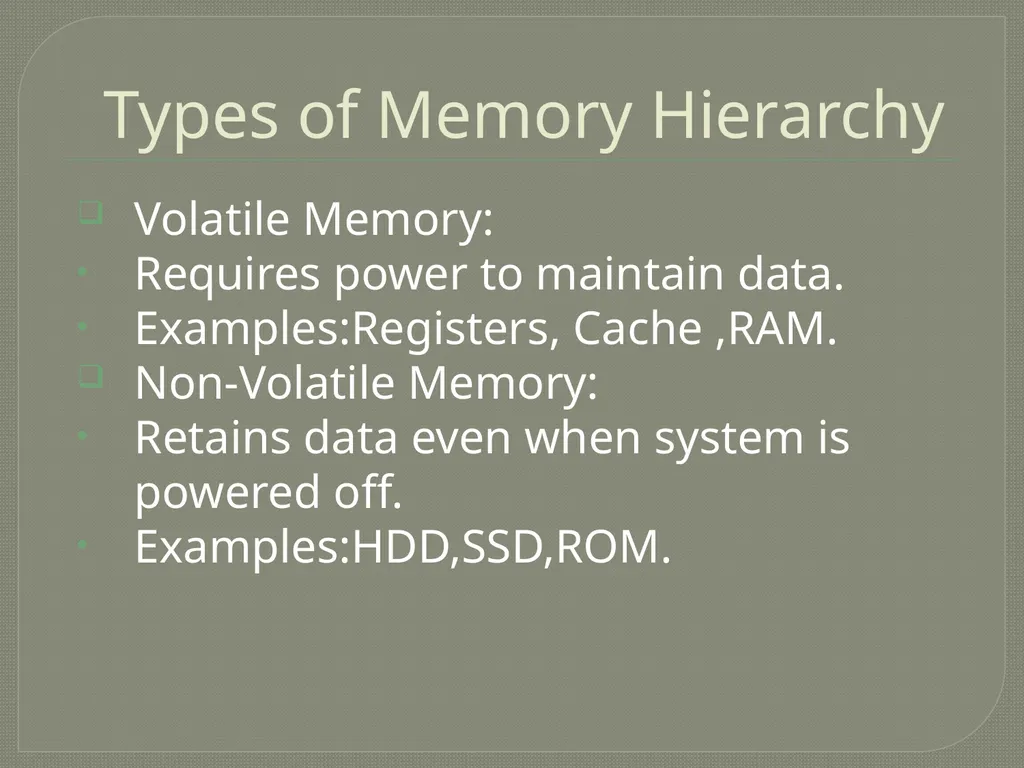 Understanding Memory Hierarchy By: Tabish Saleem - slide 9 of 11