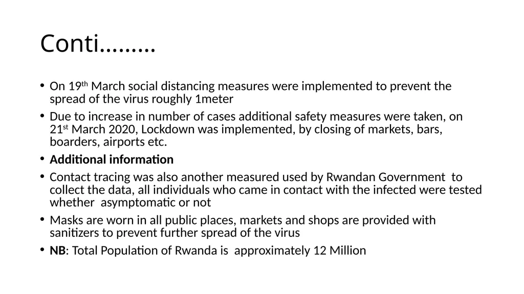 Understanding covid-19: A case of Rwanda Measures - slide 3 of 3