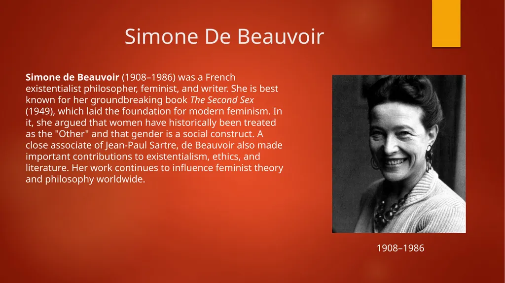 Simone De Beauvoir Simone de Beauvoir (1908–1986)