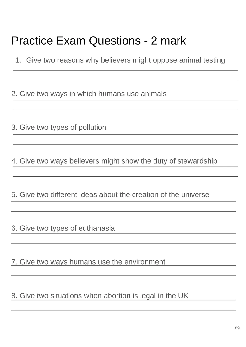 RS GCSE AQA A - 8062 Year 11 - Work - slide 89 of 120