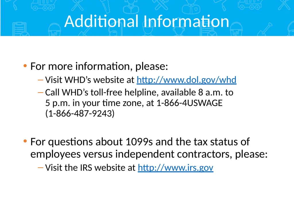 Employment Relationship Under the FLSA Contents - slide 26 of 26