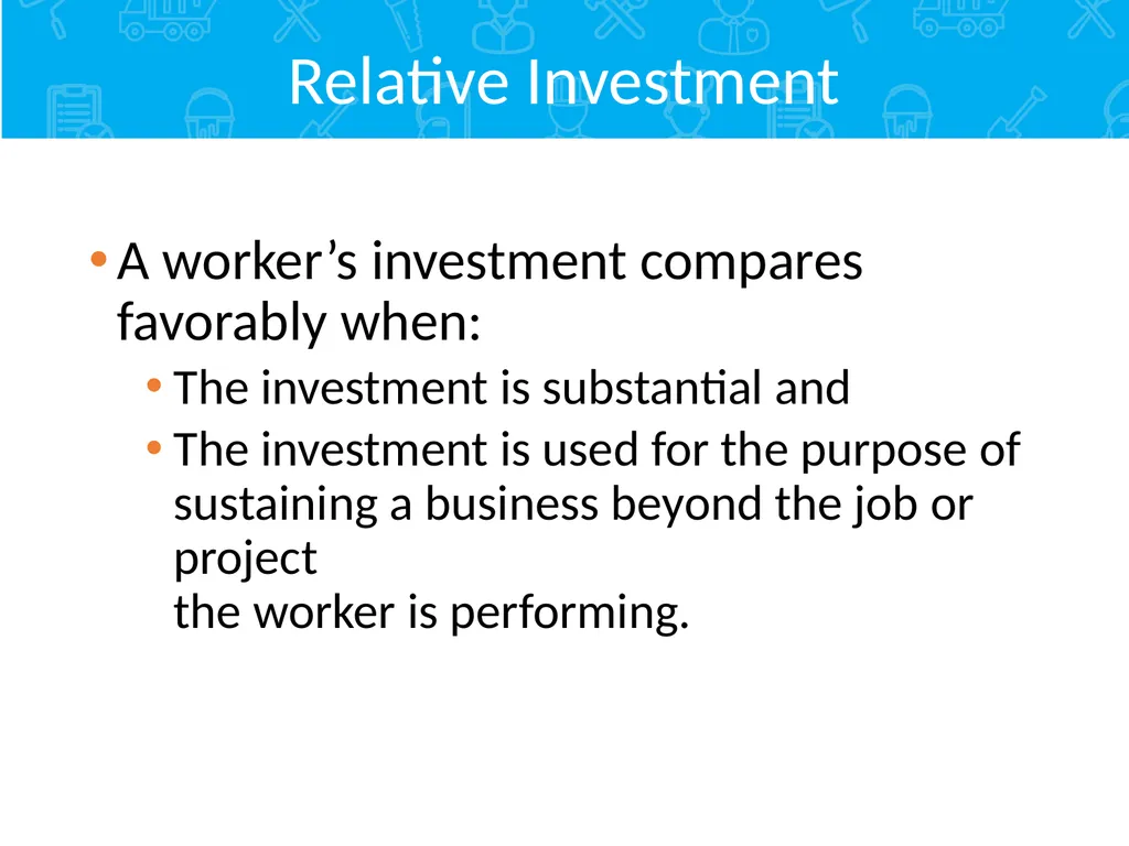 Employment Relationship Under the FLSA Contents - slide 19 of 26