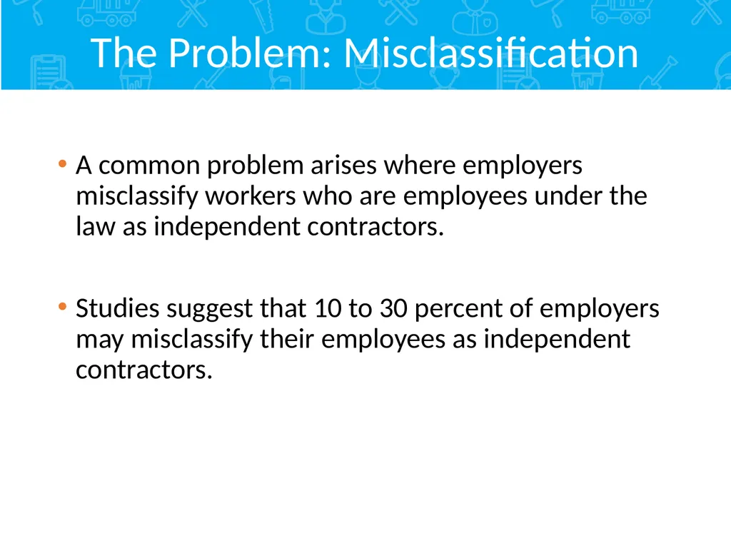 Employment Relationship Under the FLSA Contents - slide 7 of 26