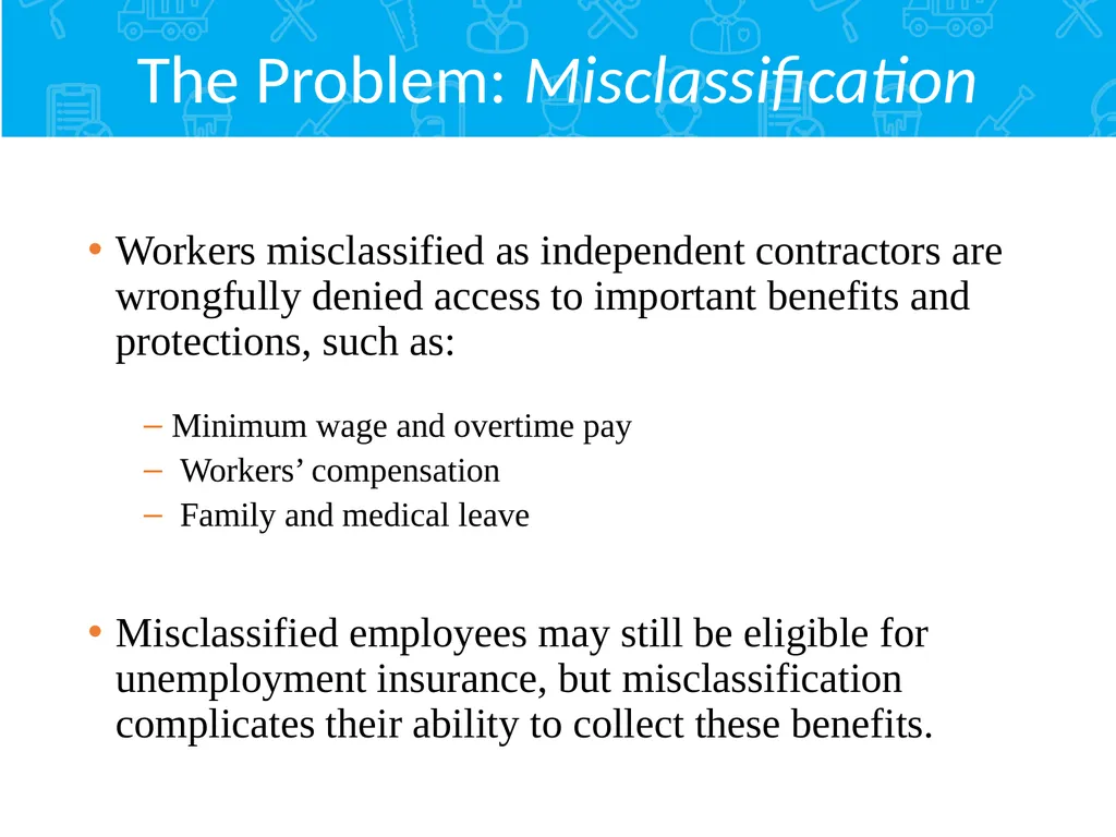Employment Relationship Under the FLSA Contents - slide 8 of 26