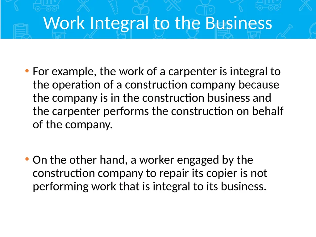 Employment Relationship Under the FLSA Contents - slide 15 of 26