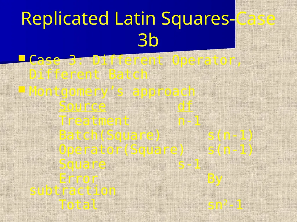 Replicated Latin Squares Three types of - slide 5 of 23