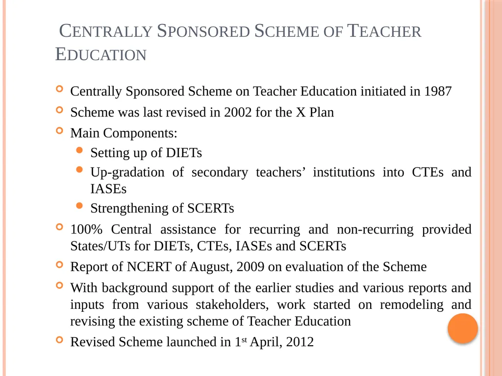 Policy Perspective in Teacher Education: - slide 15 of 23