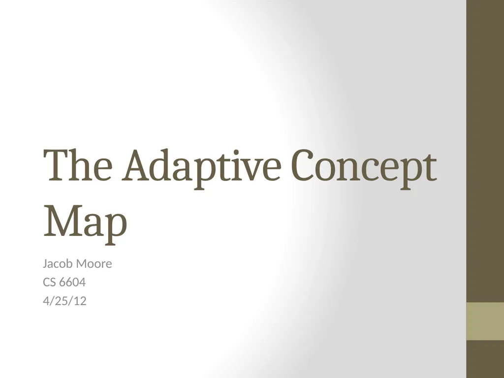The Adaptive Concept Map Jacob Moore CS 6604 - slide 1 of 32