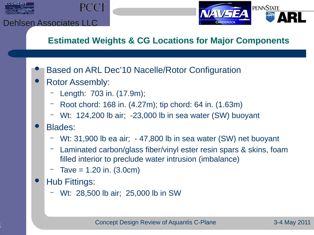 05 Aug 2009 Concept Design Review Aquantis C-Plane - slide 23 of 29