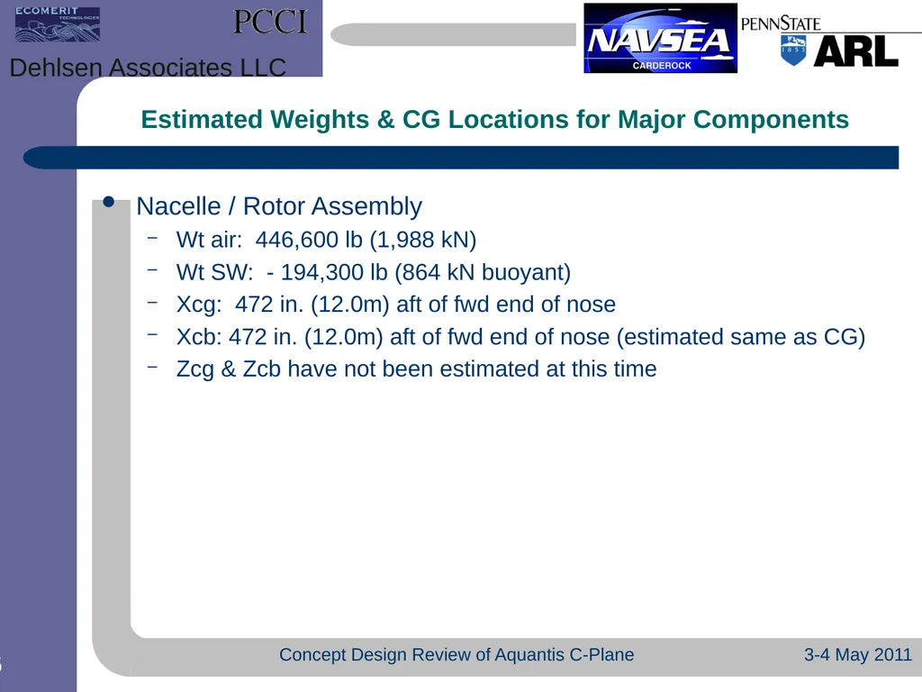 05 Aug 2009 Concept Design Review Aquantis C-Plane - slide 26 of 29