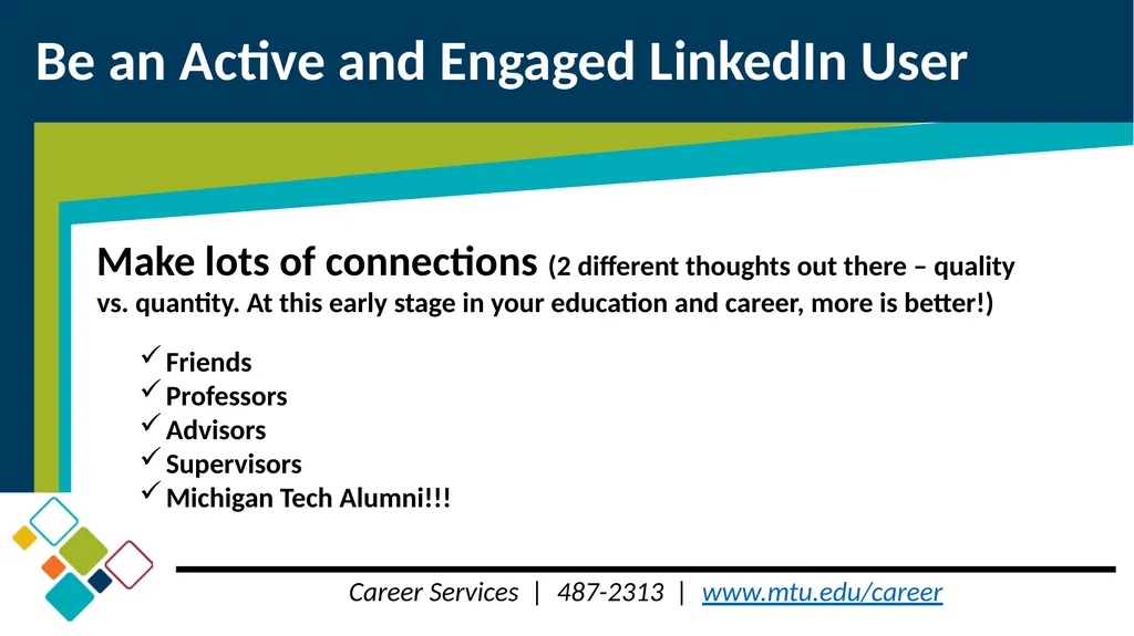 Step 2 Using LinkedIn for your Job Search Career - slide 13 of 20