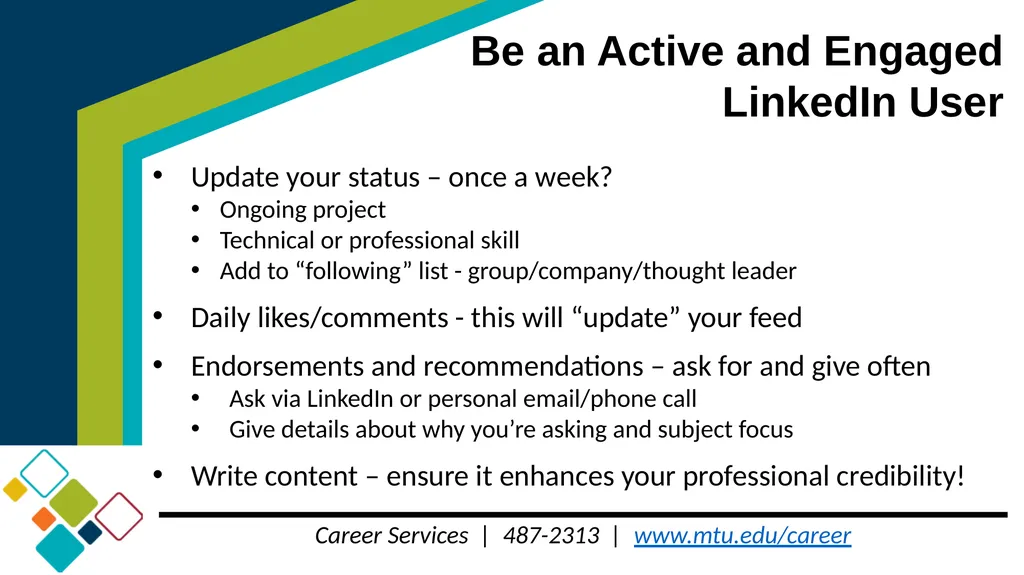 Step 2 Using LinkedIn for your Job Search Career - slide 14 of 20