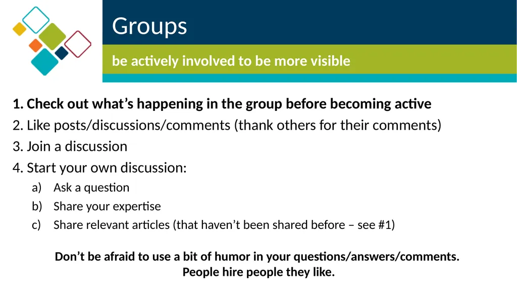 Step 2 Using LinkedIn for your Job Search Career - slide 19 of 20