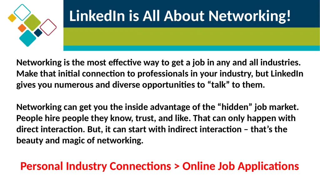 Step 2 Using LinkedIn for your Job Search Career - slide 10 of 20
