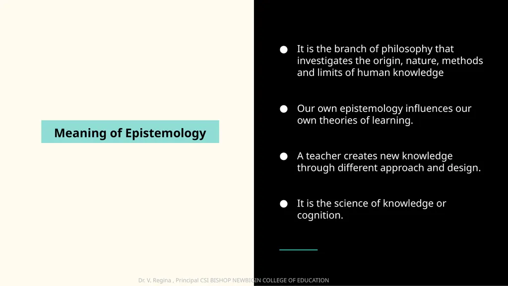 KNOWLEDGE AND CURRICULUM Unit I - Epistemological - slide 4 of 18