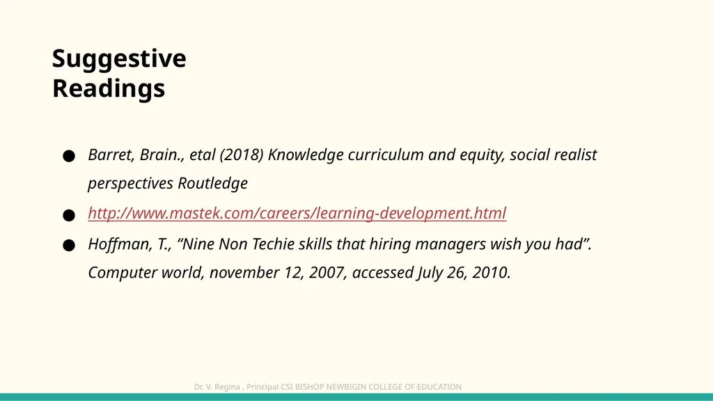 KNOWLEDGE AND CURRICULUM Unit I - Epistemological - slide 18 of 18