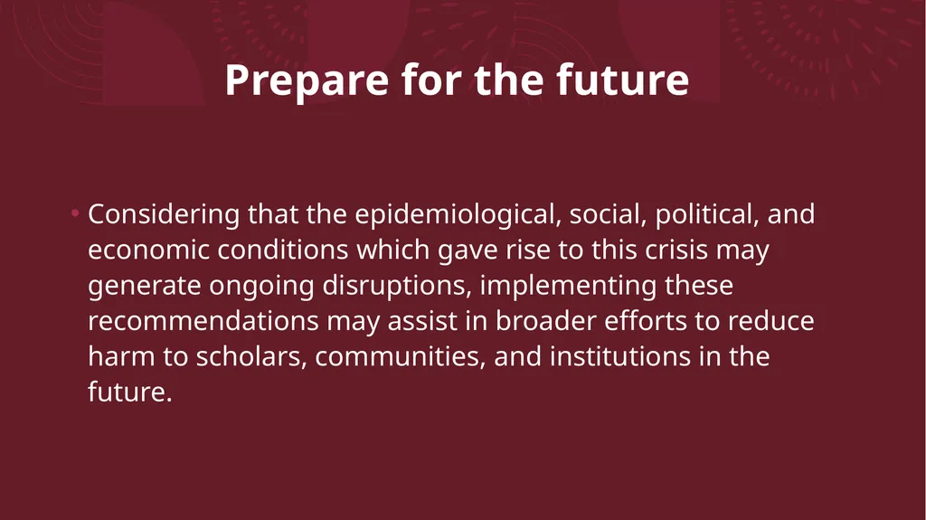 Guidelines for mitigating long-term effects of the - slide 13 of 14