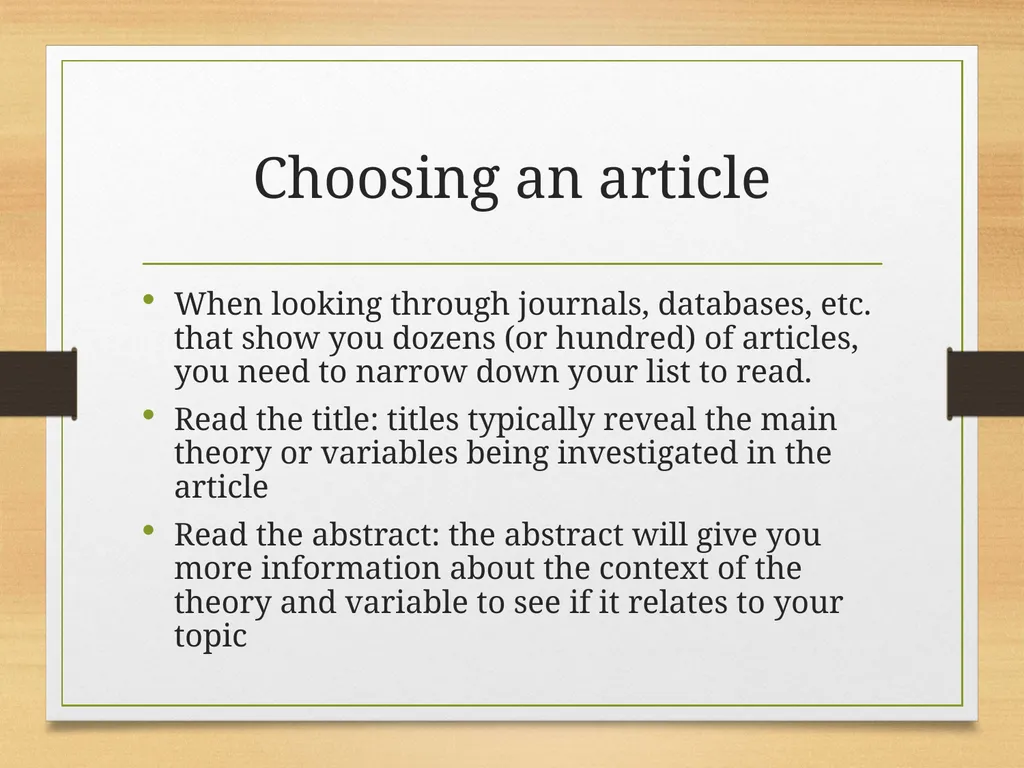 How to Read an Academic Article Shannon Kovalchick - slide 5 of 24