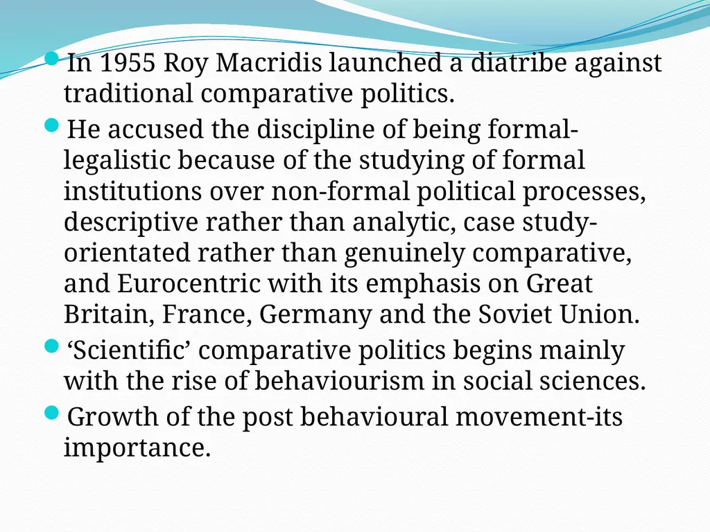 What is Comparative Politics? Introduction - slide 9 of 16