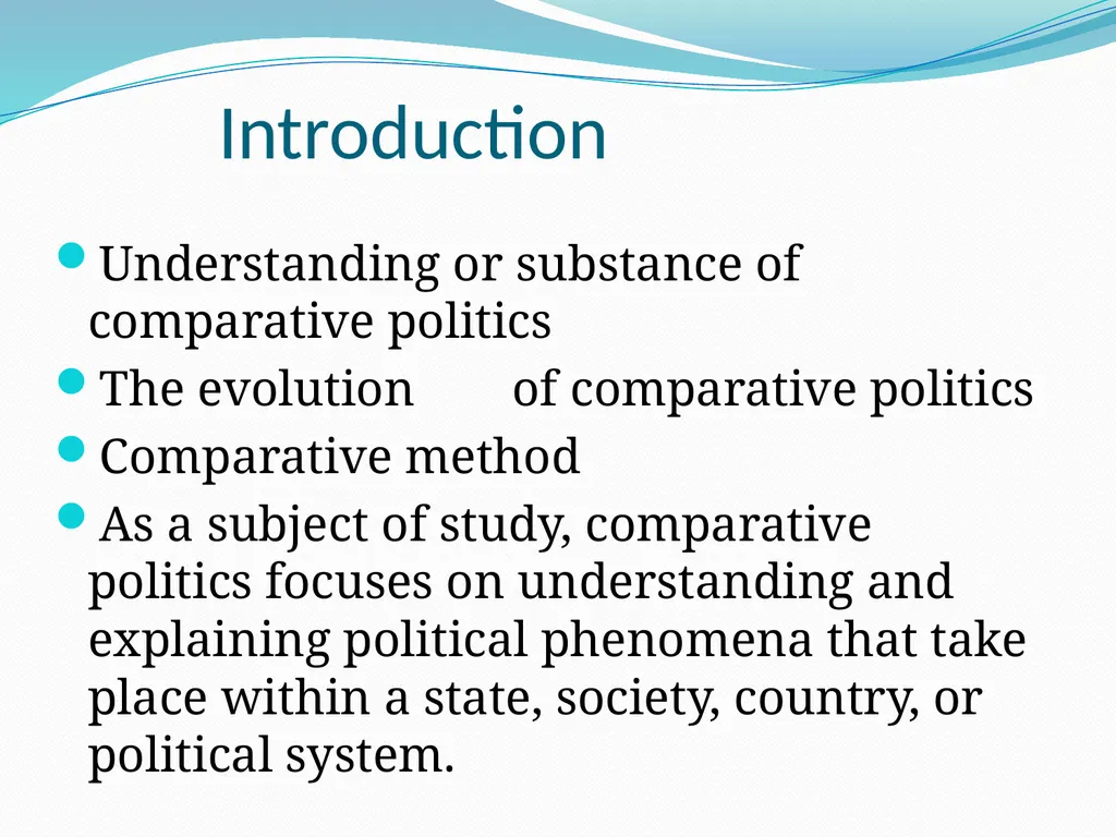 What is Comparative Politics? Introduction - slide 2 of 16