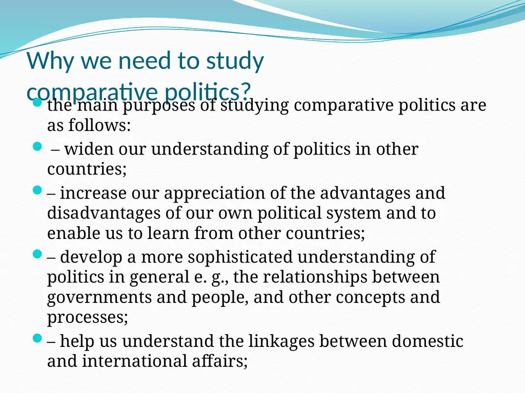 What is Comparative Politics? Introduction - slide 6 of 16