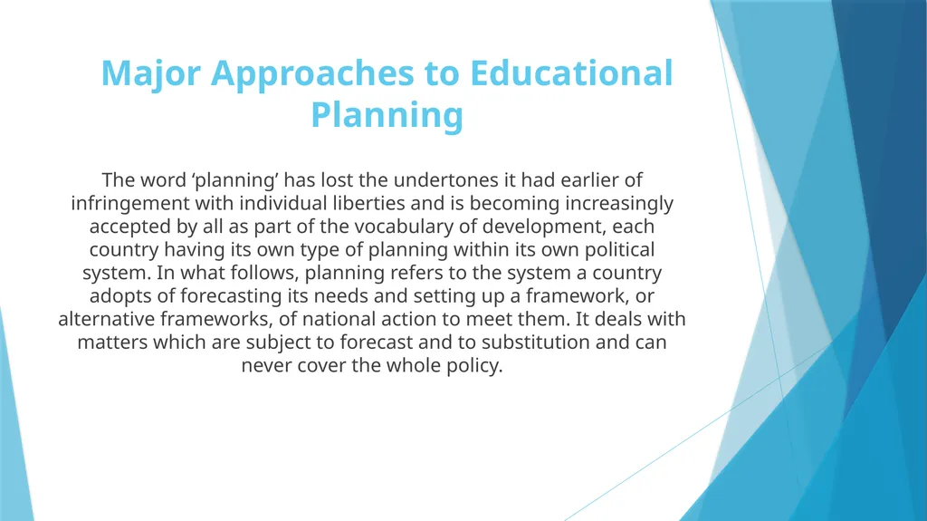 Major Approaches to Educational Planning Dr Iti - slide 2 of 11