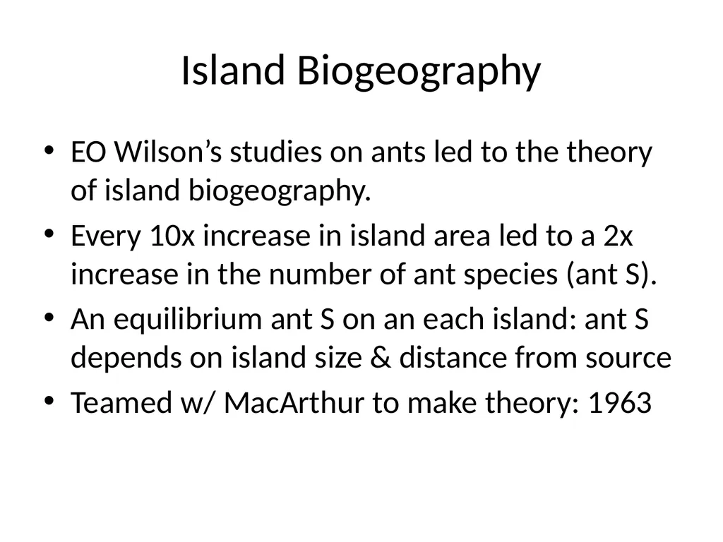 Lecture 11: island biogeography hypothesis May 8, - slide 8 of 24