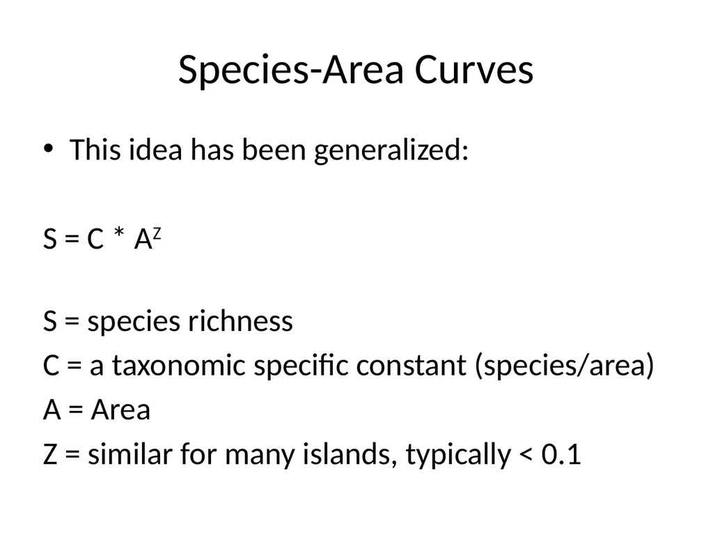 Lecture 11: island biogeography hypothesis May 8, - slide 5 of 24