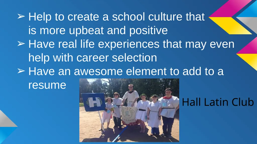 INVOLVEMENT! Getting involved- both in school and - slide 6 of 13