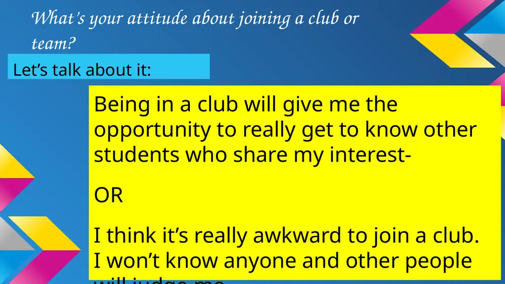 INVOLVEMENT! Getting involved- both in school and - slide 7 of 13