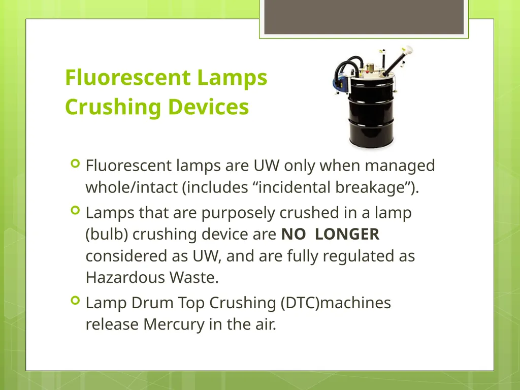 Understanding New Jersey’s Universal Waste Rules - slide 29 of 36