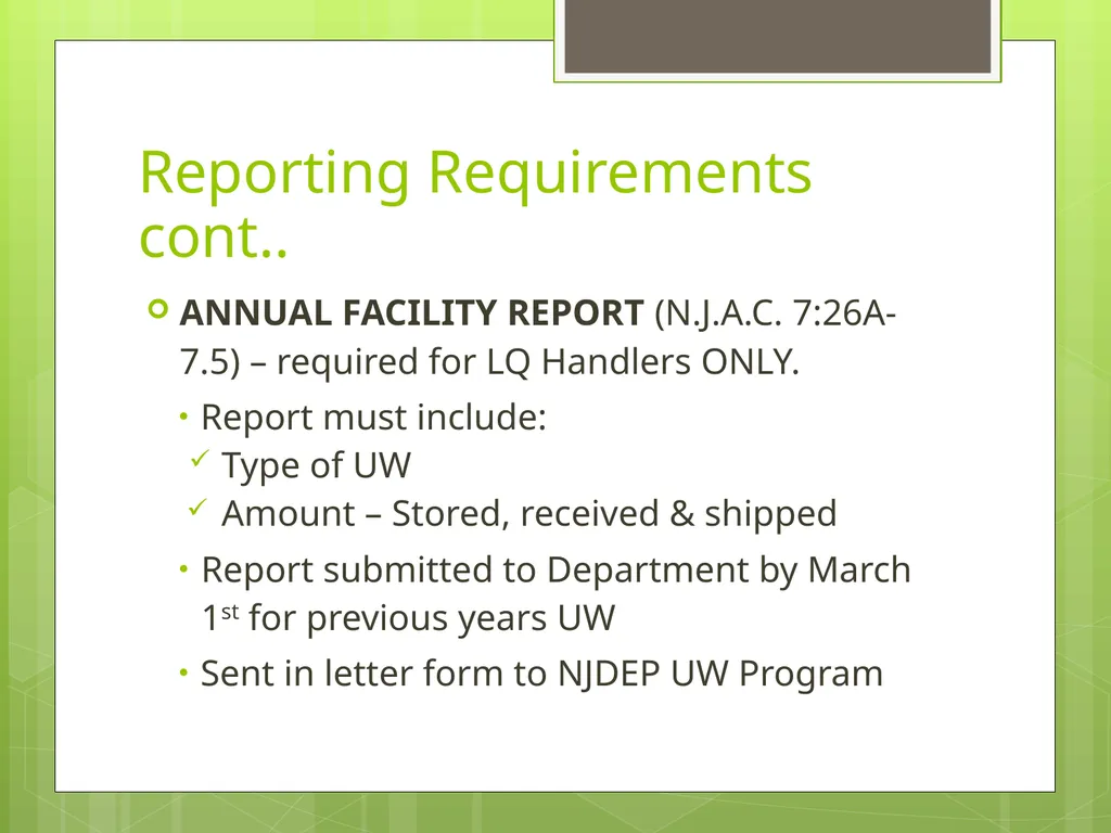 Understanding New Jersey’s Universal Waste Rules - slide 27 of 36
