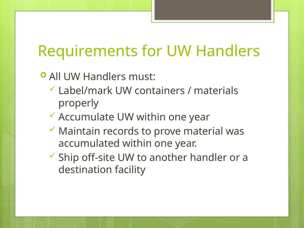 Understanding New Jersey’s Universal Waste Rules - slide 19 of 36