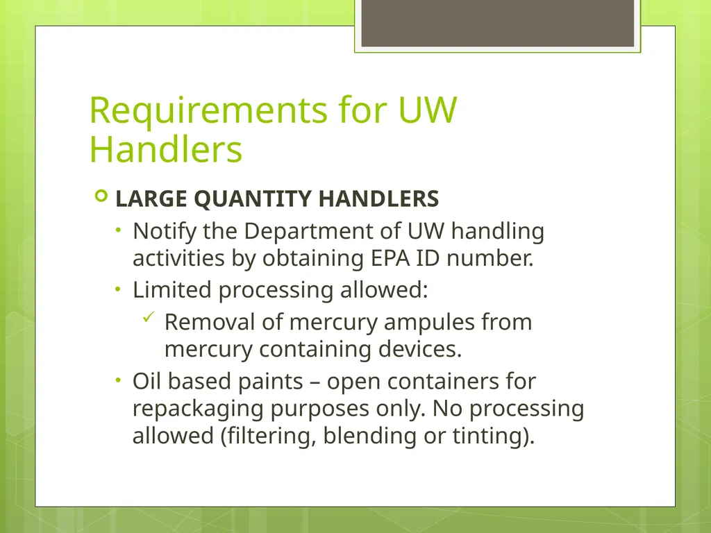 Understanding New Jersey’s Universal Waste Rules - slide 22 of 36