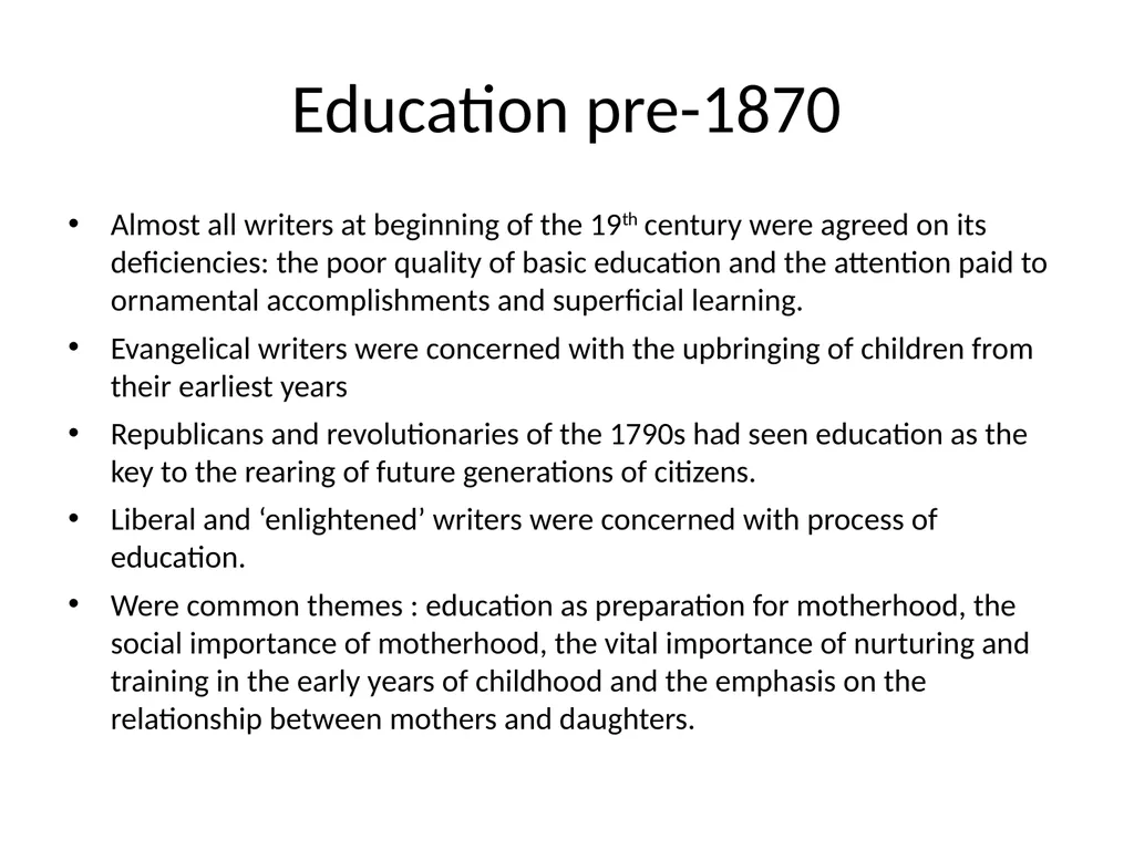 Gender and Education Overview Education provision - slide 3 of 41