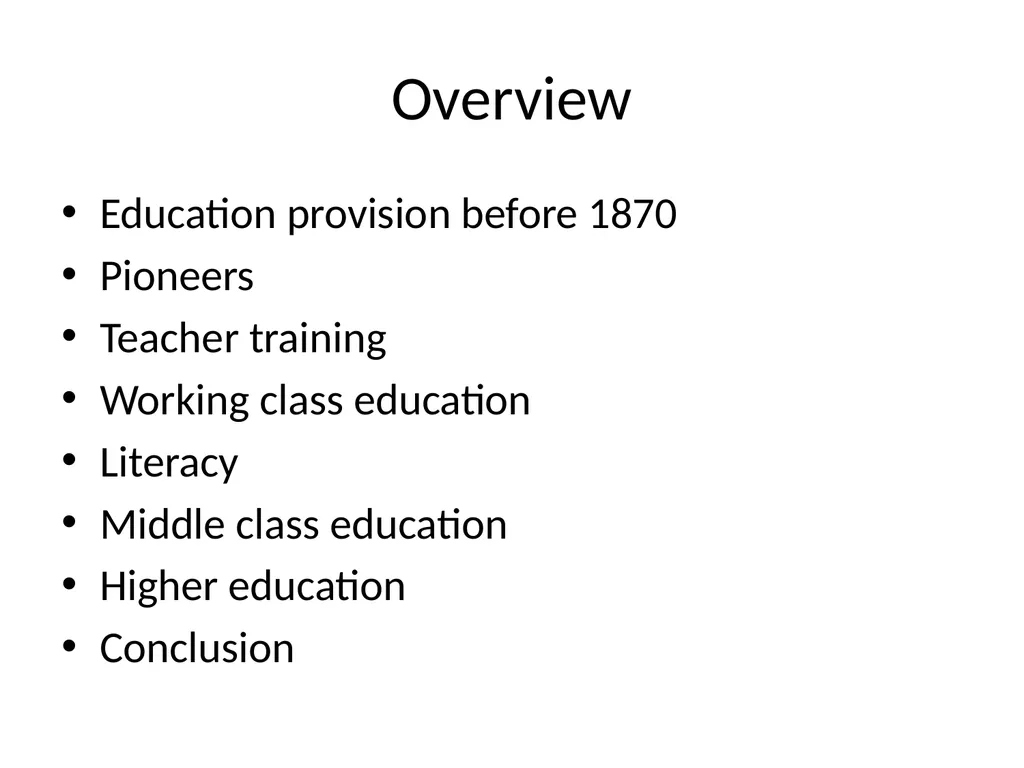 Gender and Education Overview Education provision - slide 2 of 41