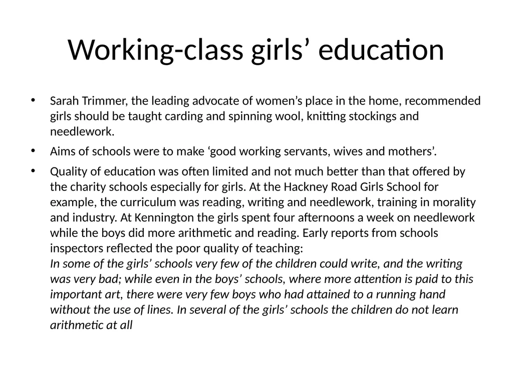 Gender and Education Overview Education provision - slide 19 of 41