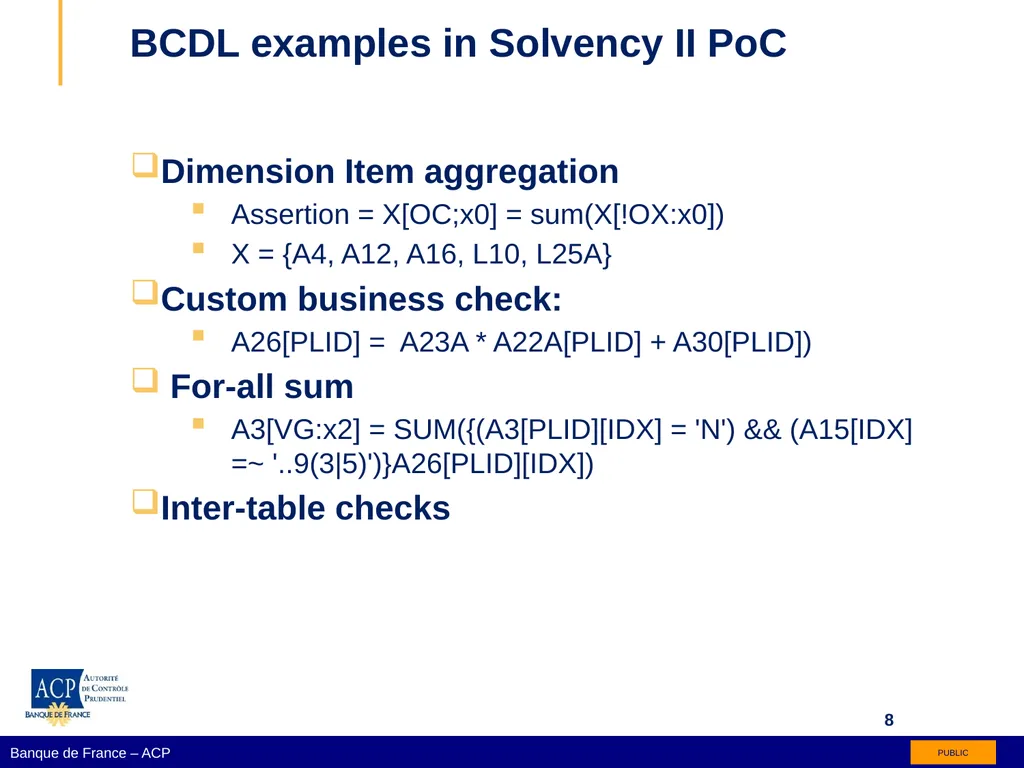 Birelle and BCDL XBRL assertion generation Régis - slide 8 of 14