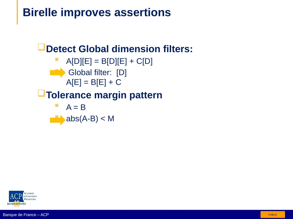 Birelle and BCDL XBRL assertion generation Régis - slide 10 of 14