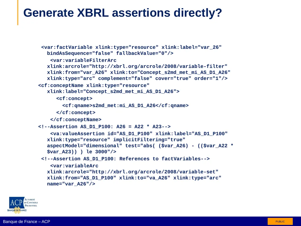 Birelle and BCDL XBRL assertion generation Régis - slide 2 of 14