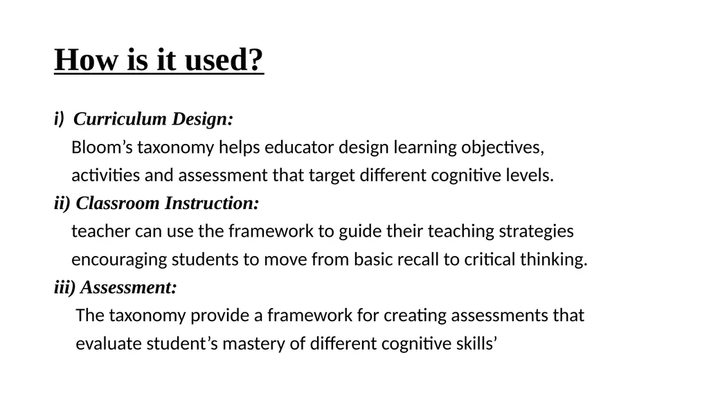 Bloom’s Taxonomy and Revised Bloom’s Taxonomy - slide 3 of 9