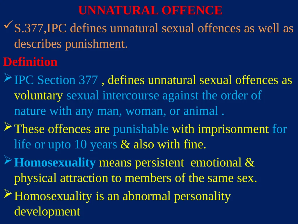 Sexual Offences BY Dr.Ganesh Govekar Sexual - slide 30 of 73