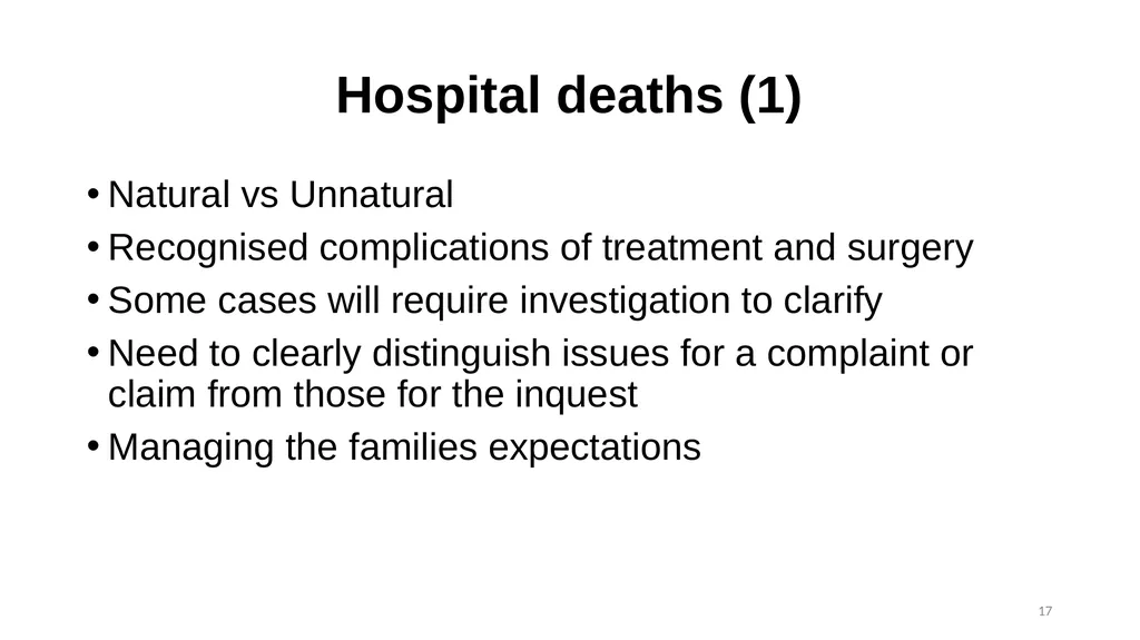 The Role of the Coroner and the Inquest Process - slide 17 of 29