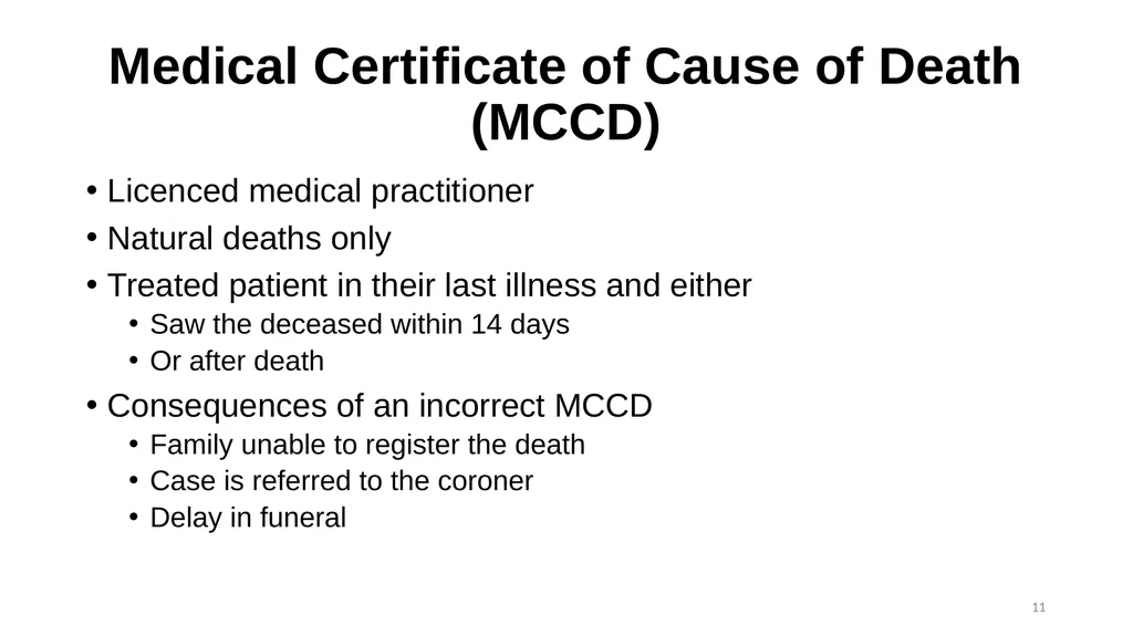 The Role of the Coroner and the Inquest Process - slide 11 of 29
