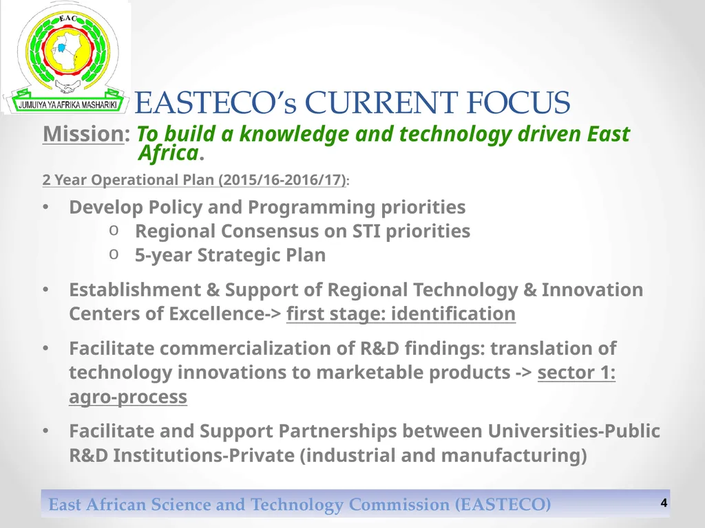 East African Science and Technology Commission - slide 4 of 11