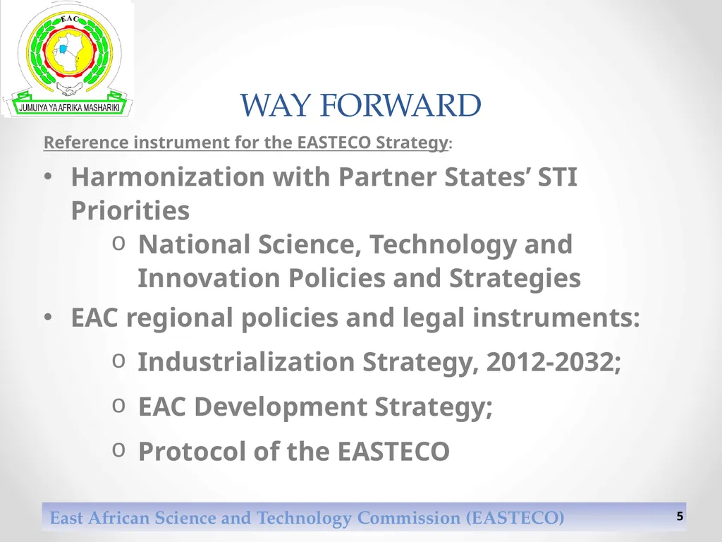 East African Science and Technology Commission - slide 5 of 11