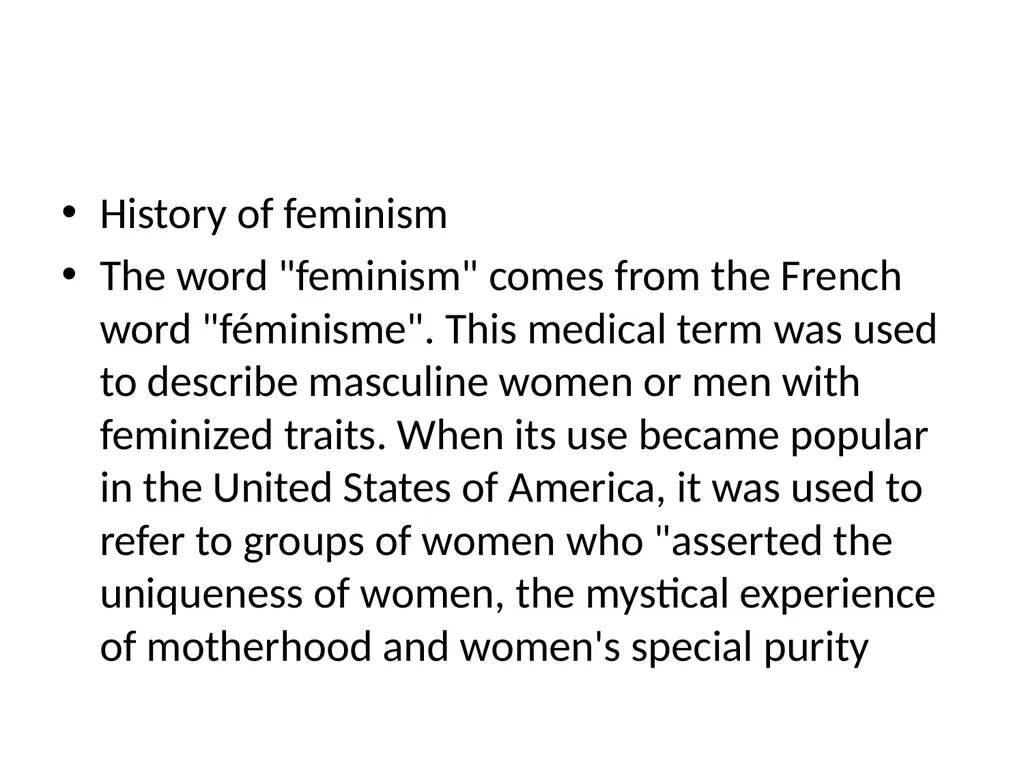 FEMINISM Feminism is a social, political, and - slide 2 of 16