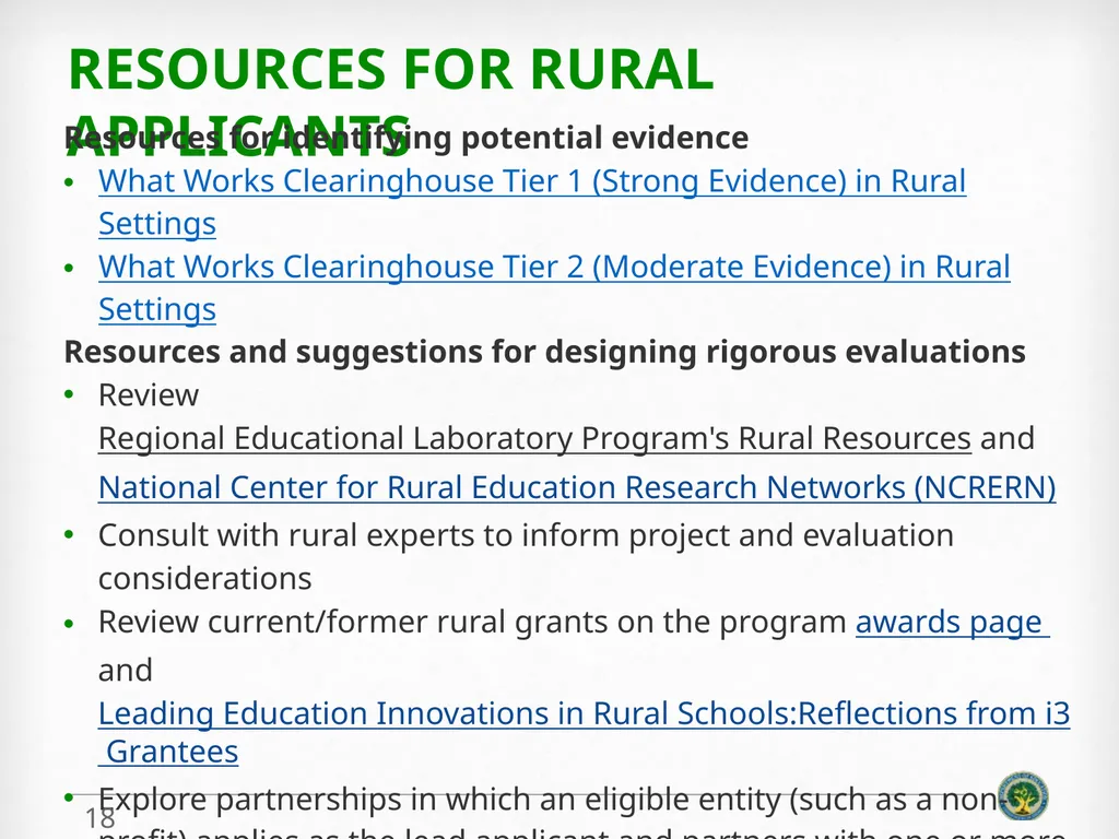 Education Innovation and Research (EIR) ELIGIBLITY - slide 18 of 19