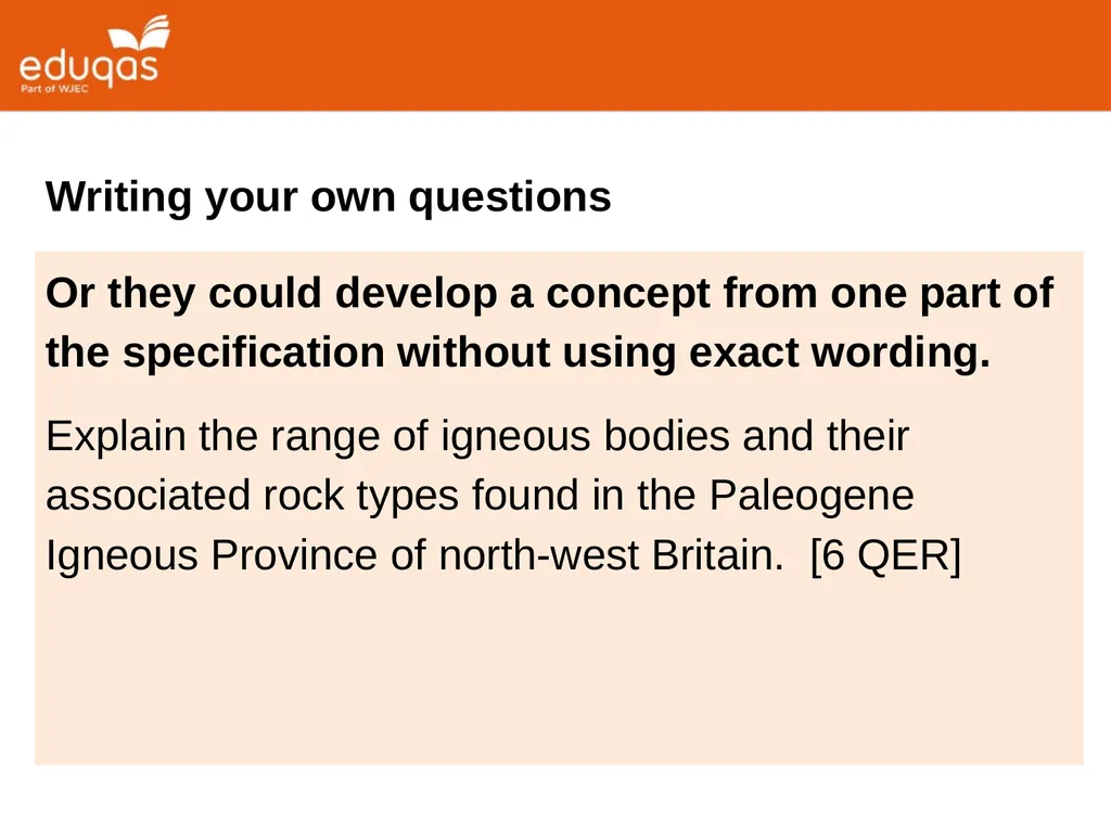 Creating your own 6 mark QER questions Dave Turner - slide 6 of 19