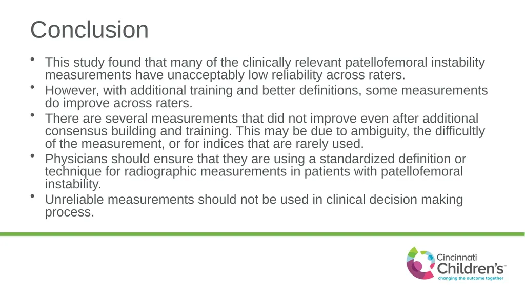 Many Radiologic Indices for Patellofemoral - slide 11 of 12